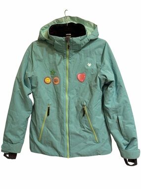 Obermeyer Light Blue Haana Ski Jacket with Zip Off Hood Teen Large 14-16